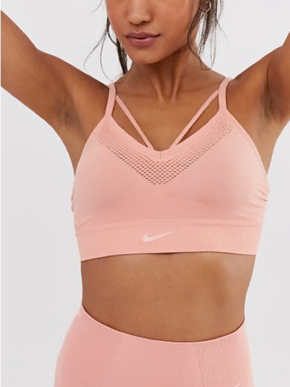 Nike Double-Strap Seamless Sports Bralette - Dusty Rose